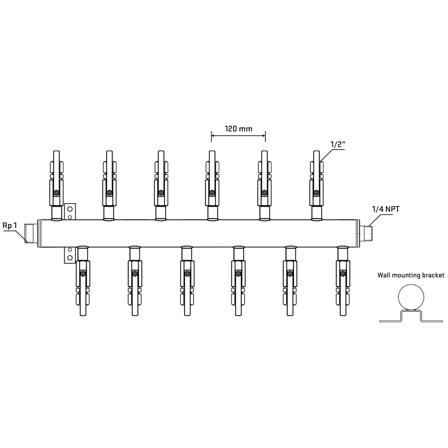 M5F2B120742 Manifolds Stainless Steel Double Sided