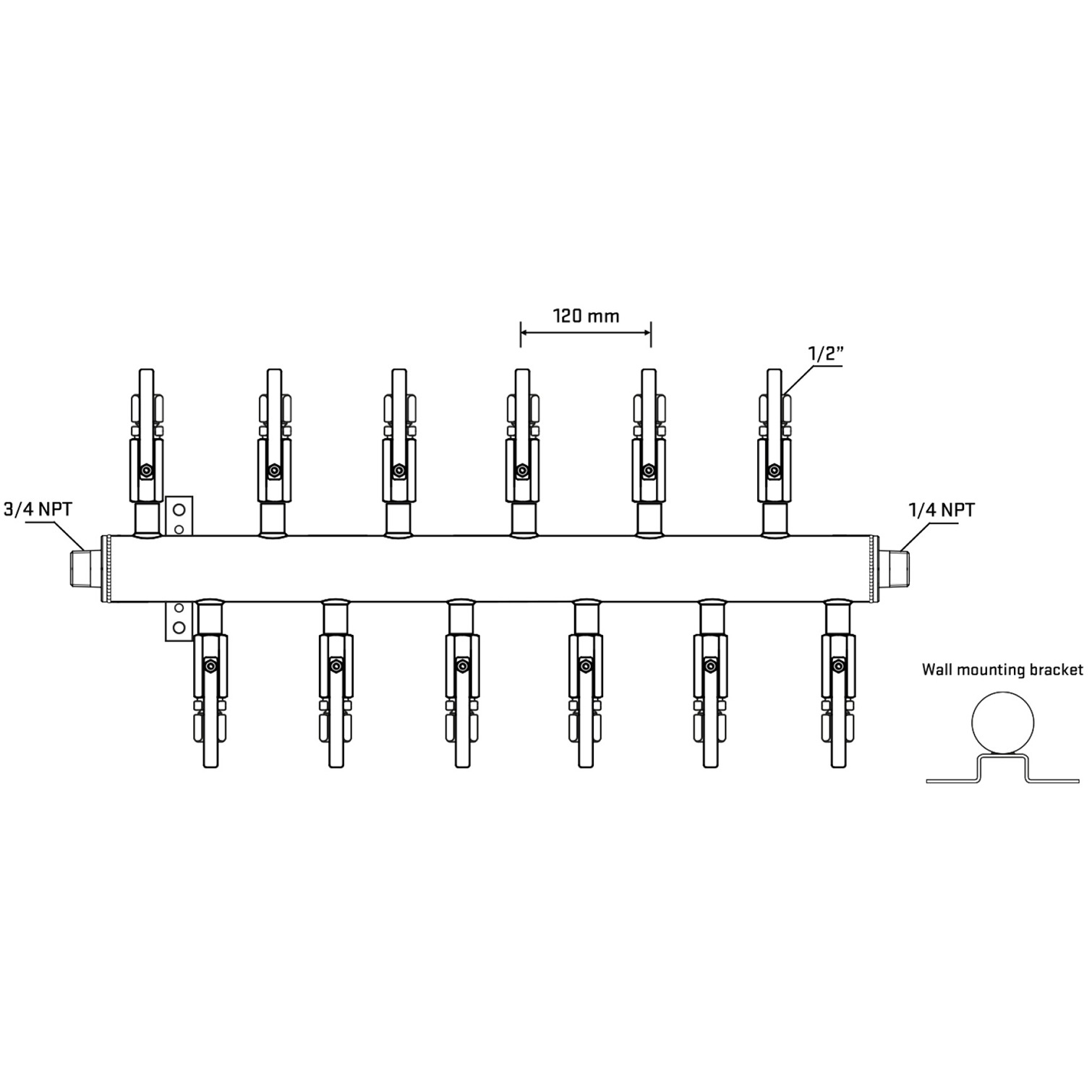 M5F2B120842 Manifolds Stainless Steel Double Sided