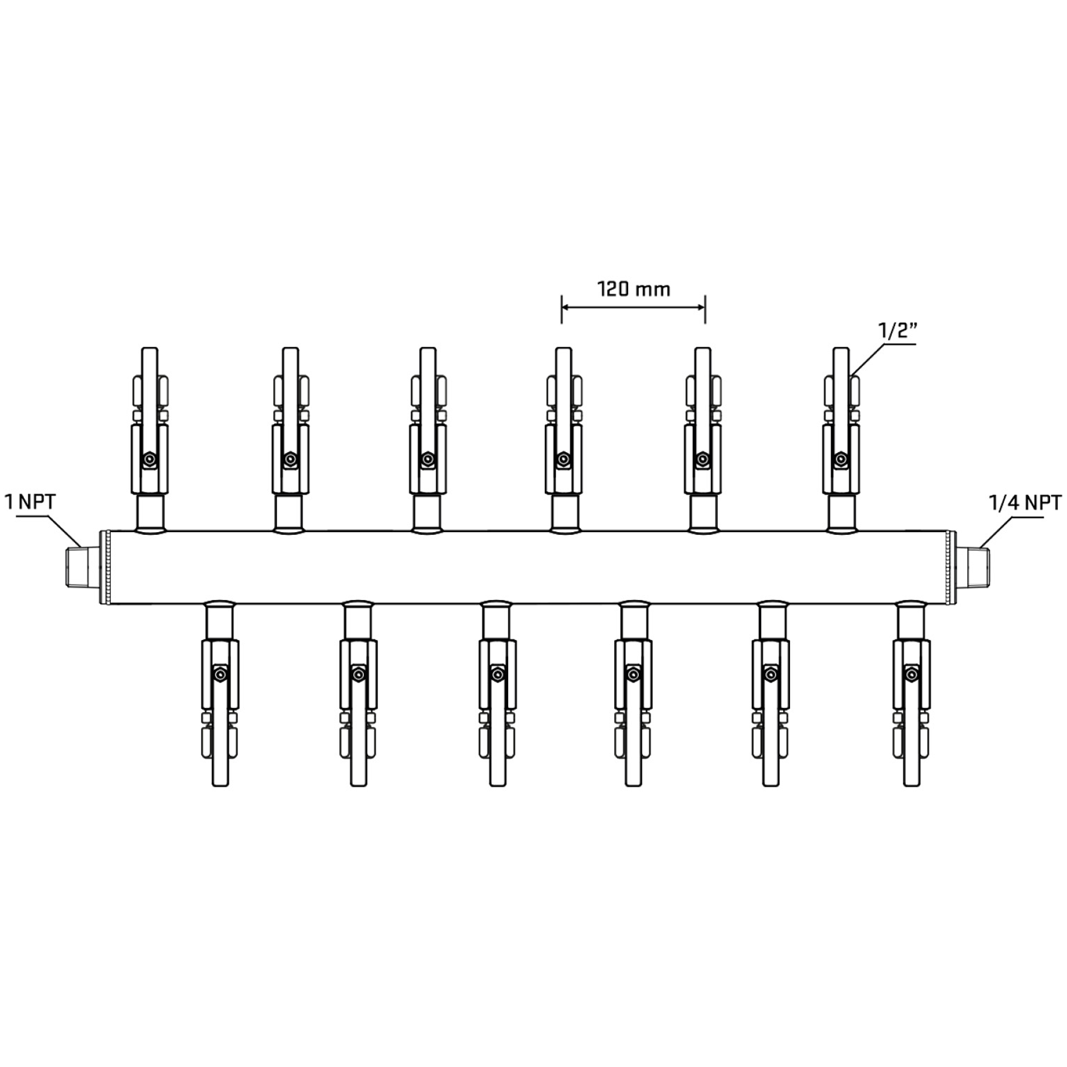 M5F2B120940 Manifolds Stainless Steel Double Sided